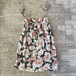 Abercrombie & Fitch Green and Pink Floral Bow Strap tie dainty mini dress